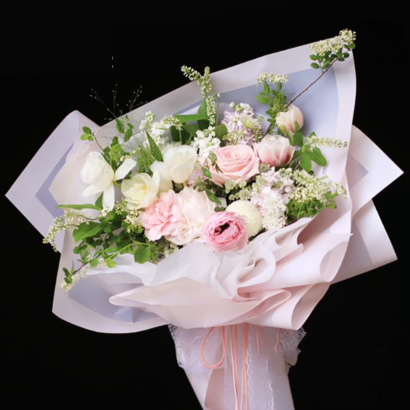 MYHC-09 Pösig kjol 57×57cm (±2cm) Enfärgad blomförpackningsfilm