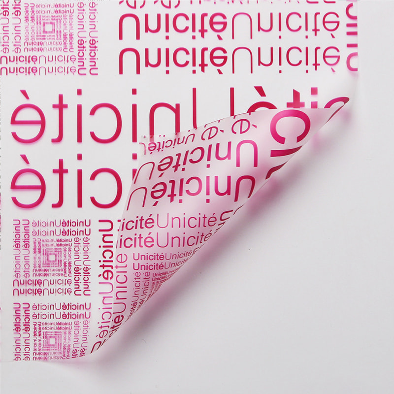 MYHC-12 Monokrom engelsk massagefilm BOPP Transparent Flower Packaging Film