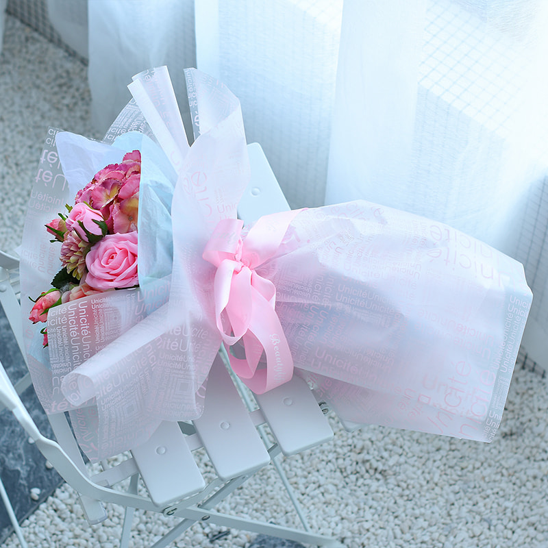 MYHC-12 Monokrom engelsk massagefilm BOPP Transparent Flower Packaging Film