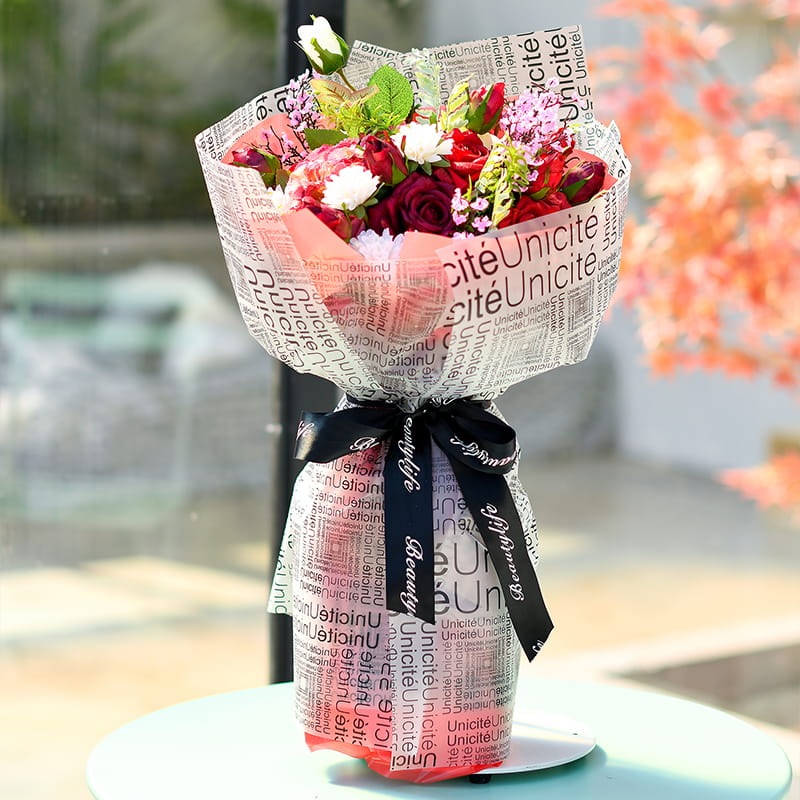 MYHC-12 Monokrom engelsk massagefilm BOPP Transparent Flower Packaging Film