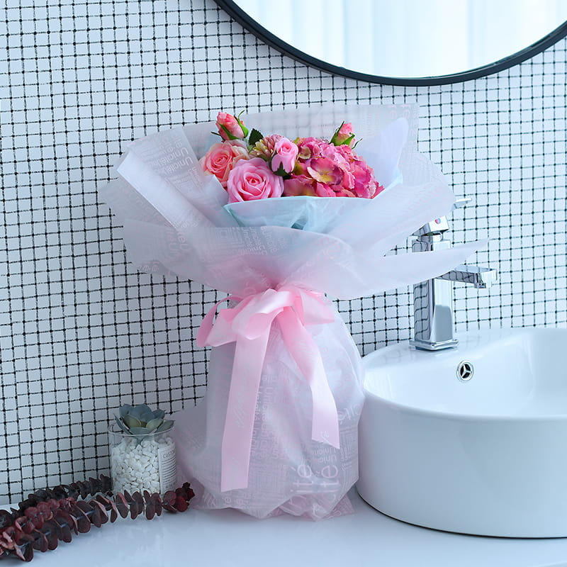 MYHC-12 Monokrom engelsk massagefilm BOPP Transparent Flower Packaging Film