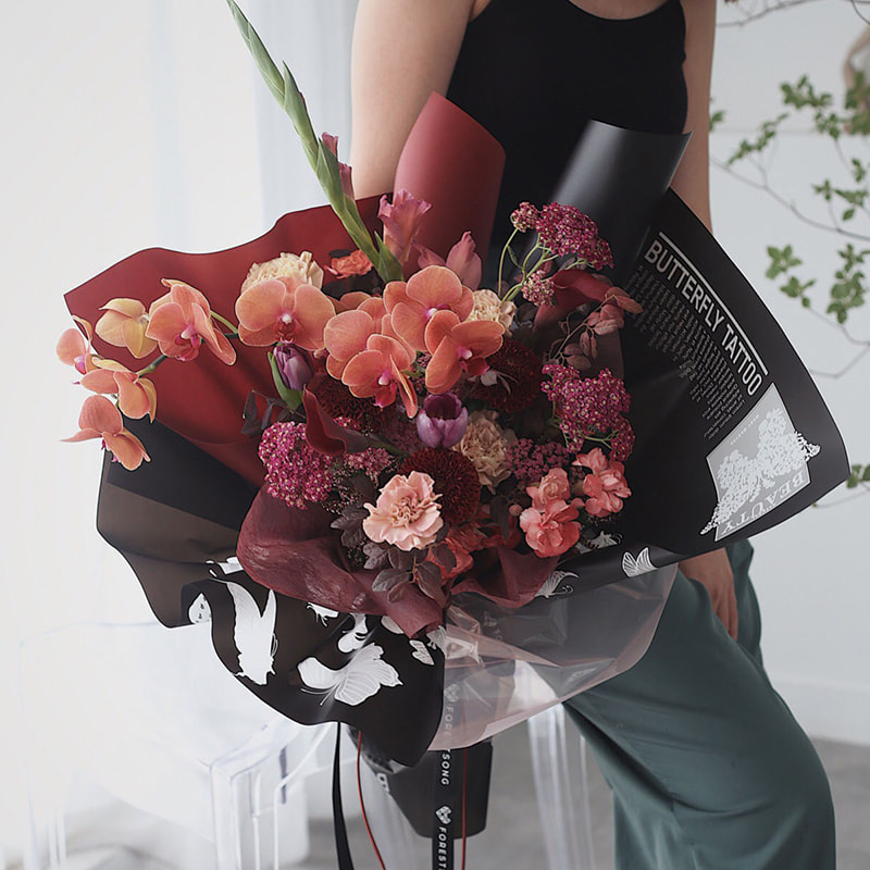 MYHC-14 Fjärilsmönster ogenomskinligt matt omslagspapper för blommor
