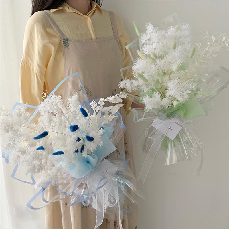 MYHC-15 Transparent monokrom kant plastblomma omslagspapper