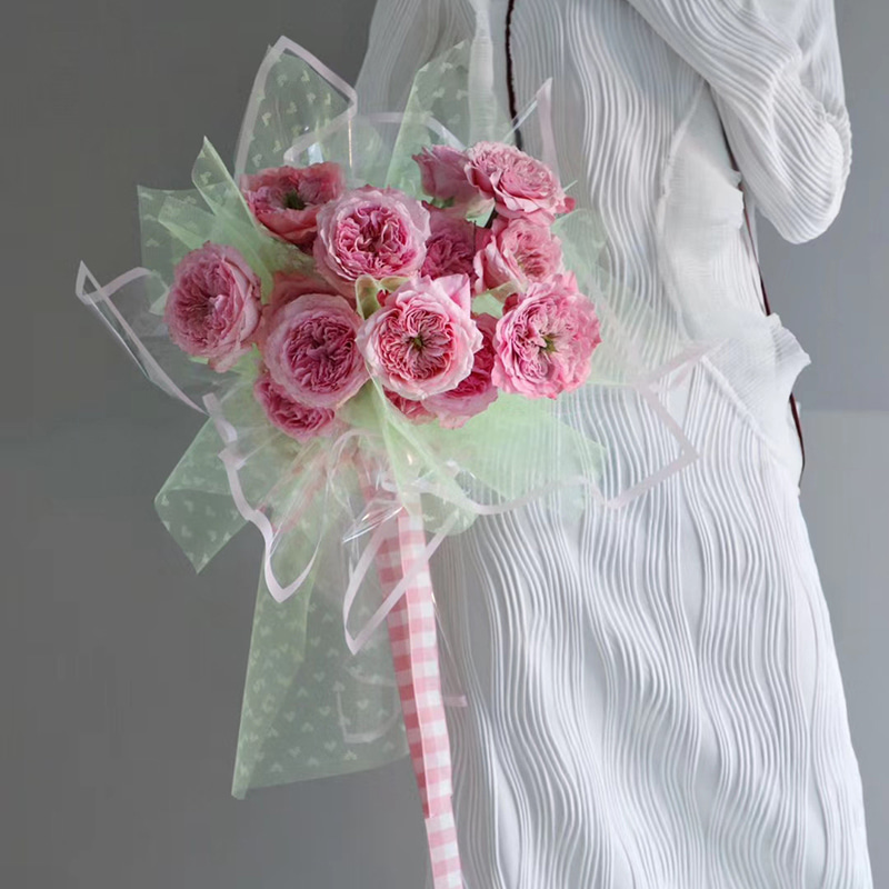 MYHC-15 Transparent monokrom kant plastblomma omslagspapper