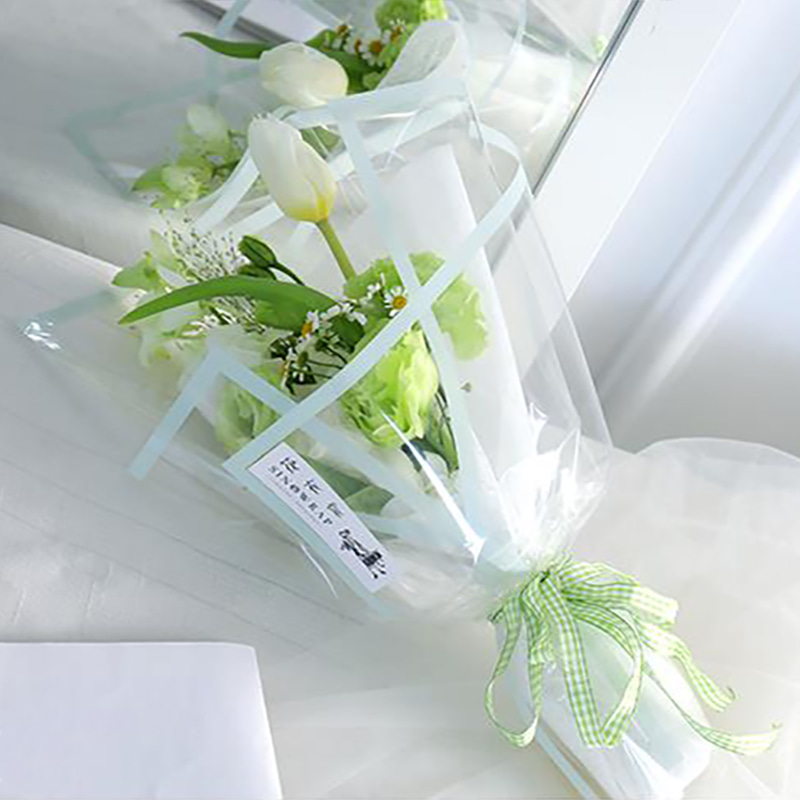 MYHC-15 Transparent monokrom kant plastblomma omslagspapper