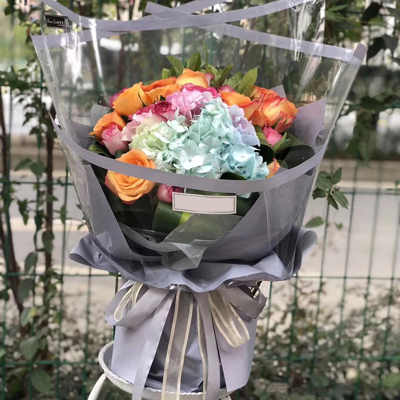 MYHC-16 Transparent kant OPP plastblomma omslagspapper