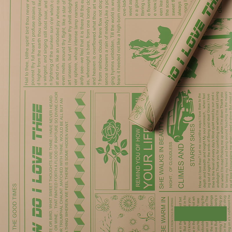 MYHC-21 Retro omslagspapper för kohudsblommor i tidningsstil