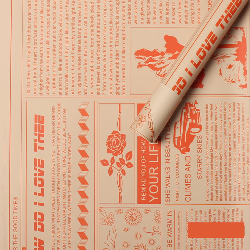 MYHC-21 Retro omslagspapper för kohudsblommor i tidningsstil