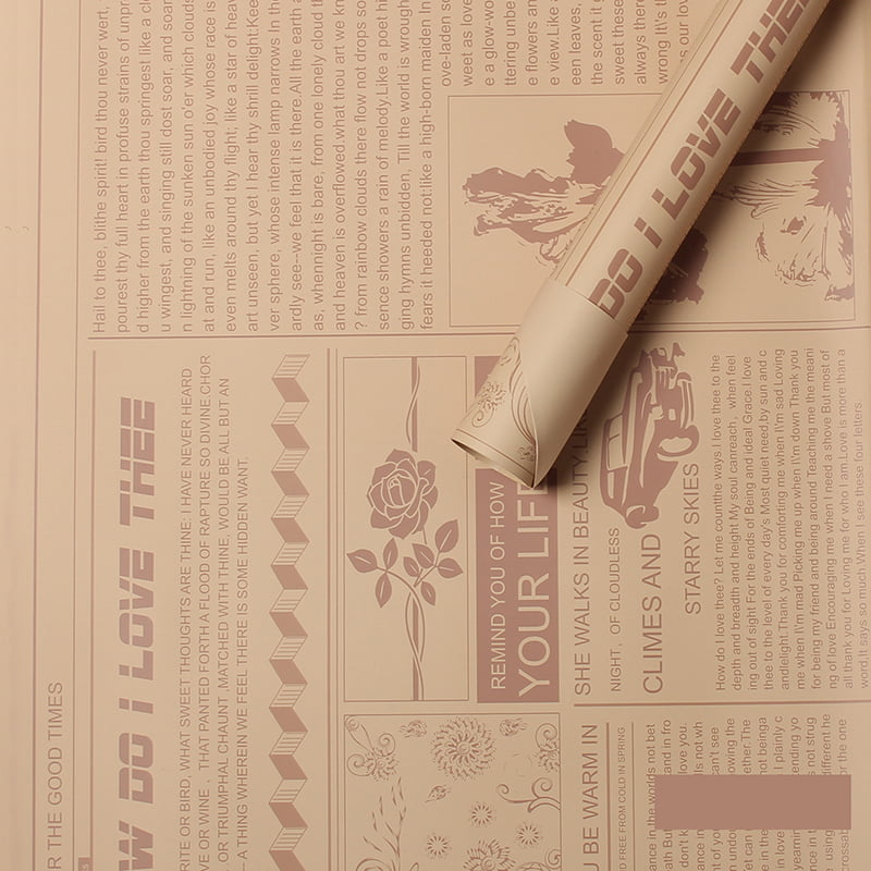 MYHC-21 Retro omslagspapper för kohudsblommor i tidningsstil