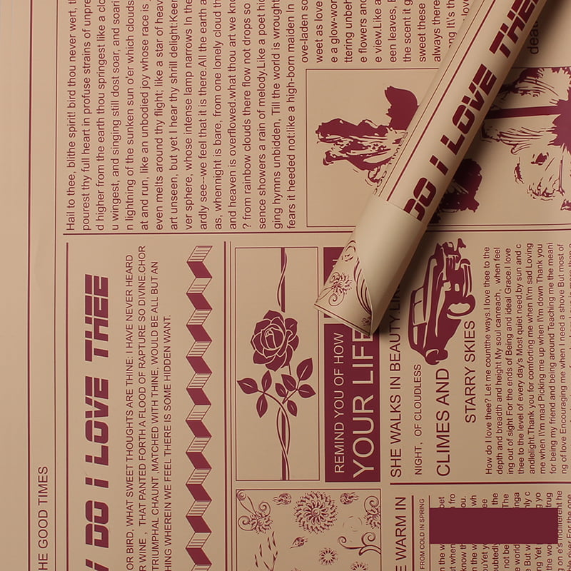 MYHC-21 Retro omslagspapper för kohudsblommor i tidningsstil