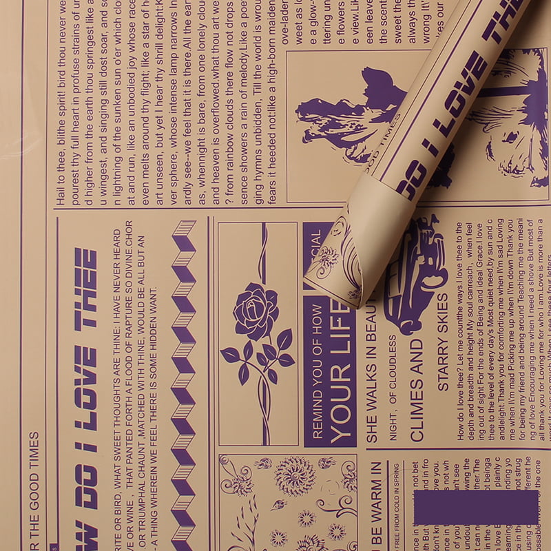 MYHC-21 Retro omslagspapper för kohudsblommor i tidningsstil