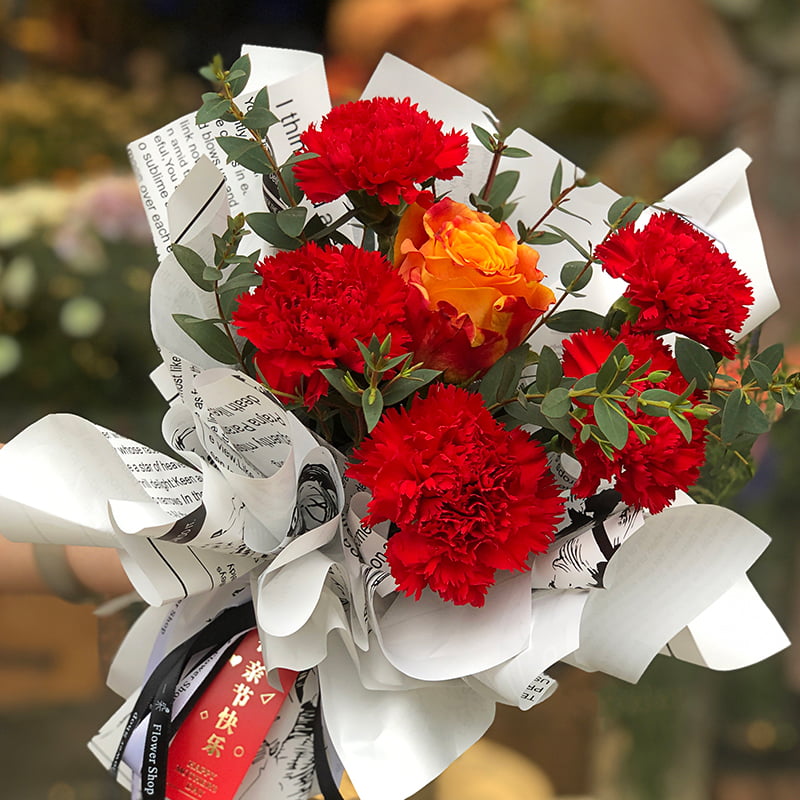 MYHC-21 Retro omslagspapper för kohudsblommor i tidningsstil