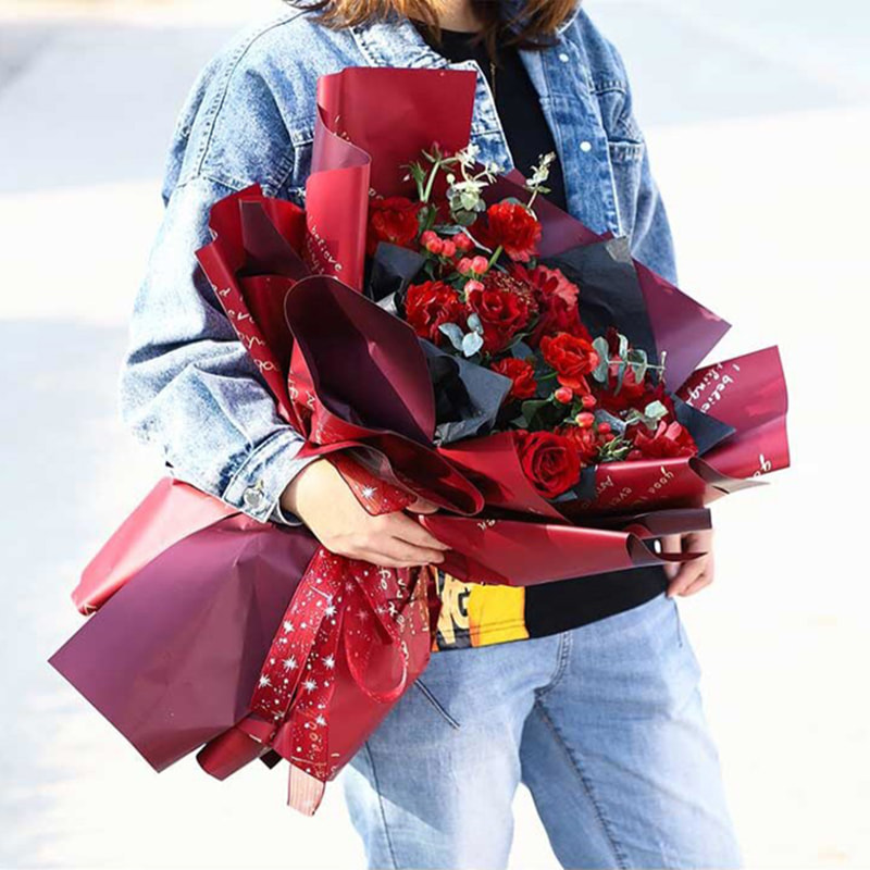 MYHC-26 enkelsidig guldsydd engelsk dekorationspapper för blommor av kohud