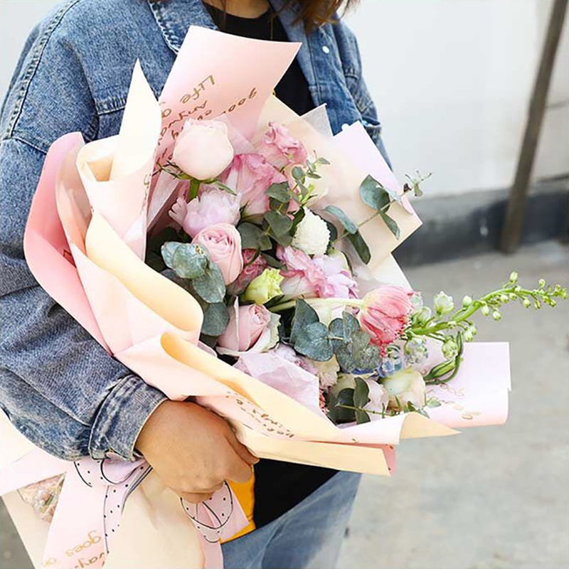 MYHC-26 enkelsidig guldsydd engelsk dekorationspapper för blommor av kohud