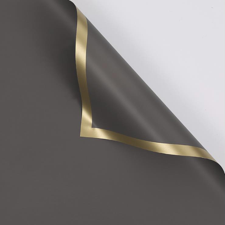 MYHC-27 Gold Edge Solid Pearlescent Film Blomma omslagspapper