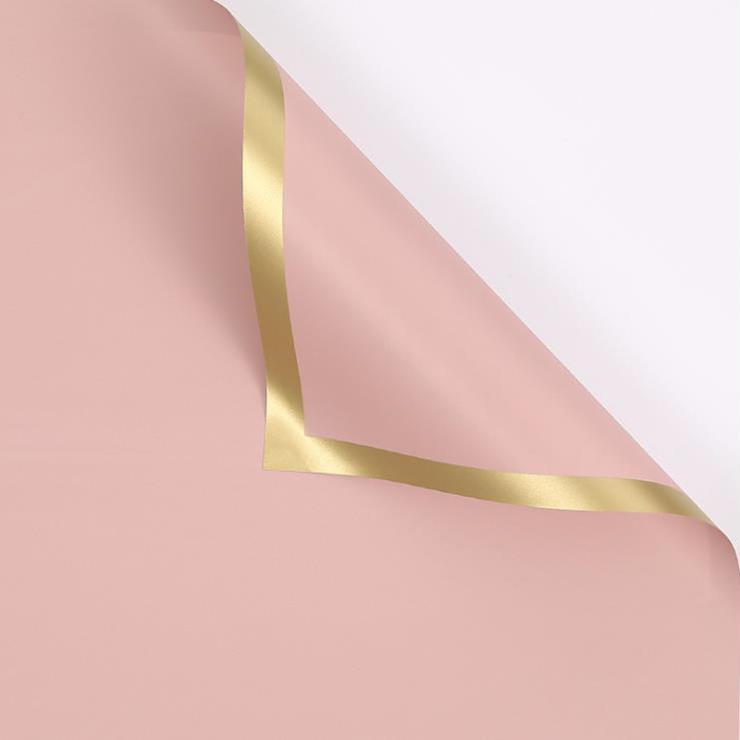 MYHC-27 Gold Edge Solid Pearlescent Film Blomma omslagspapper