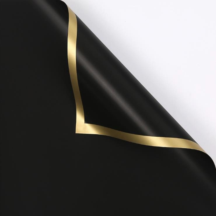 MYHC-27 Gold Edge Solid Pearlescent Film Blomma omslagspapper