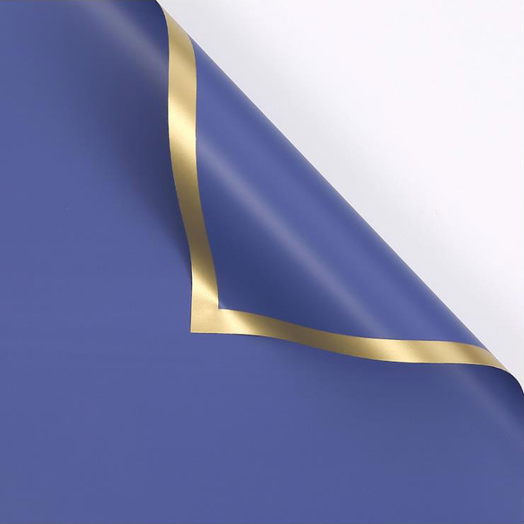 MYHC-27 Gold Edge Solid Pearlescent Film Blomma omslagspapper