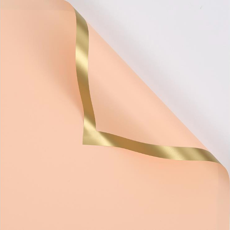 MYHC-27 Gold Edge Solid Pearlescent Film Blomma omslagspapper