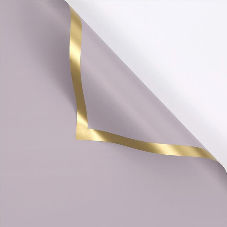 MYHC-27 Gold Edge Solid Pearlescent Film Blomma omslagspapper