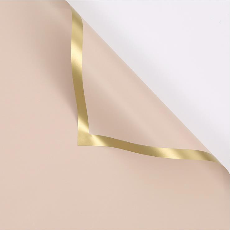MYHC-27 Gold Edge Solid Pearlescent Film Blomma omslagspapper
