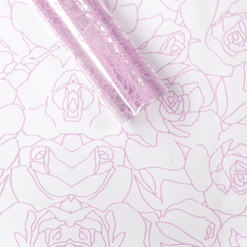 MYHC-29 Monochrome Rose Lines OPP Transparent Flower Packaging Film