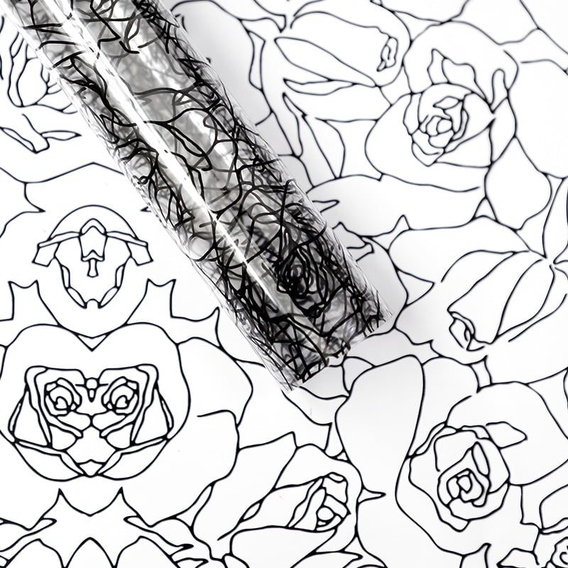 MYHC-29 Monochrome Rose Lines OPP Transparent Flower Packaging Film