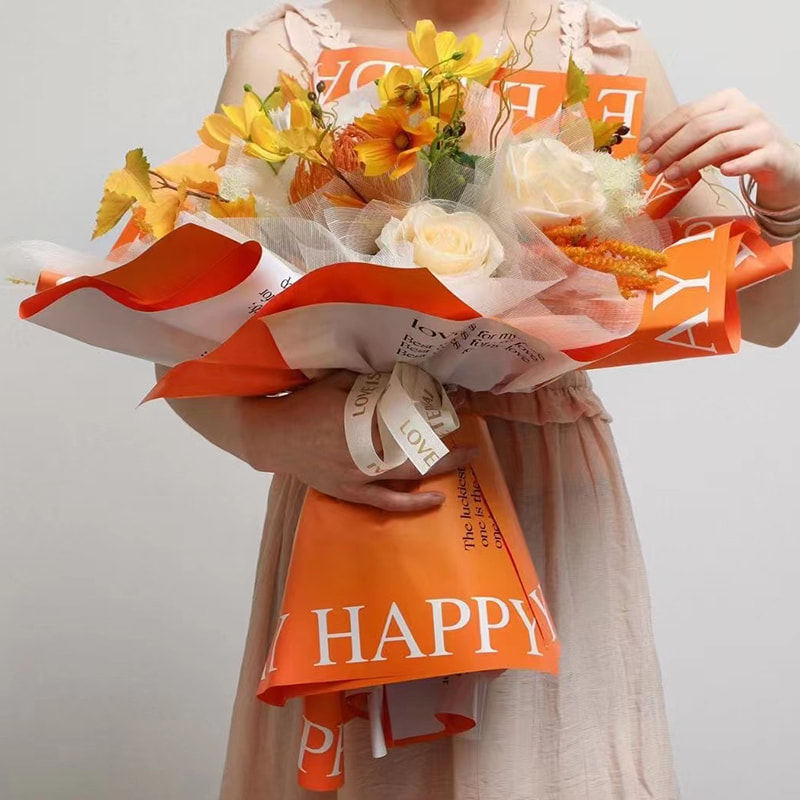 MYHC-38 INS English Gradient Bopp Kohud Blommor omslagspapper