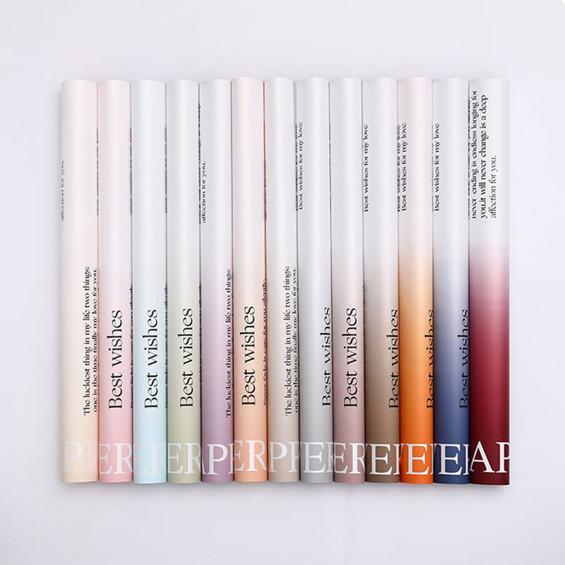 MYHC-38 INS English Gradient Bopp Kohud Blommor omslagspapper
