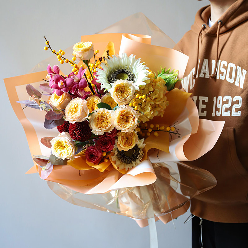 MYHC-42 Enkel Kontrastkant Bomull Blomma omslagspapper