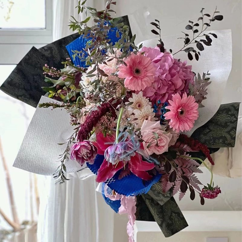 MYHC-56 Relieftryck monokromt omslagspapper för bomullsblommor