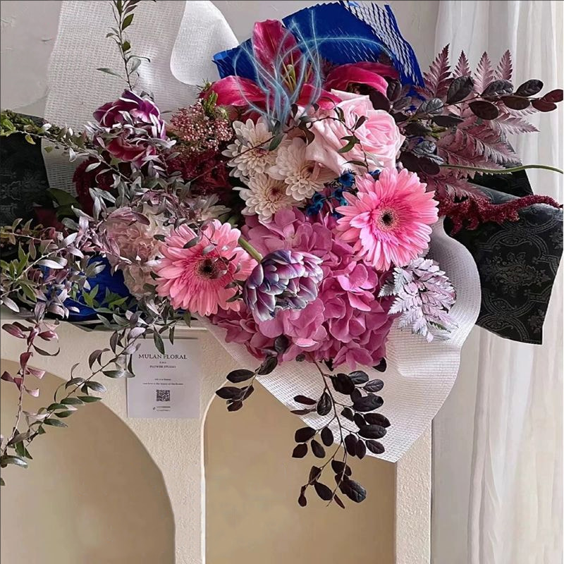 MYHC-56 Relieftryck monokromt omslagspapper för bomullsblommor
