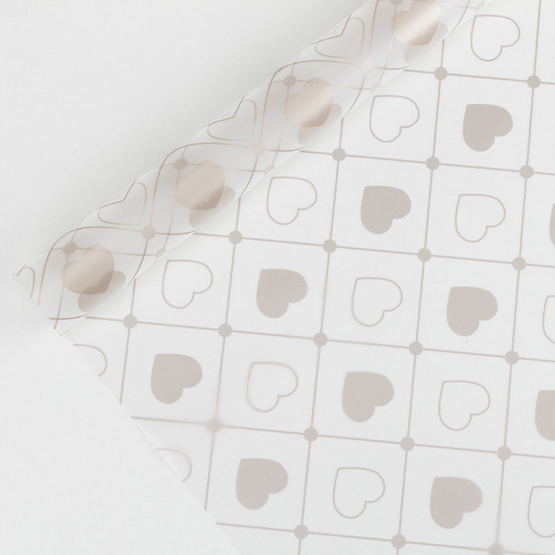 MYHC-60 Monokrom Love Plädmönster Transparent Flower Packaging Film