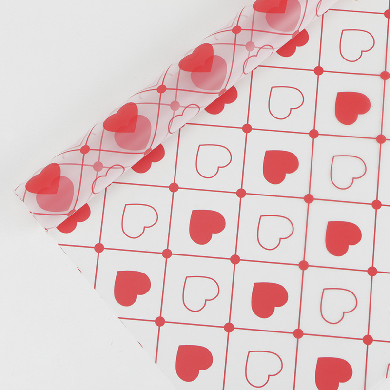 MYHC-60 Monokrom Love Plädmönster Transparent Flower Packaging Film