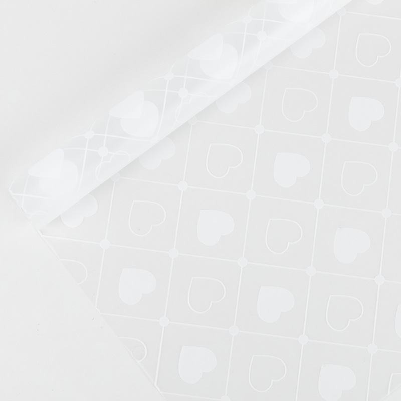 MYHC-60 Monokrom Love Plädmönster Transparent Flower Packaging Film
