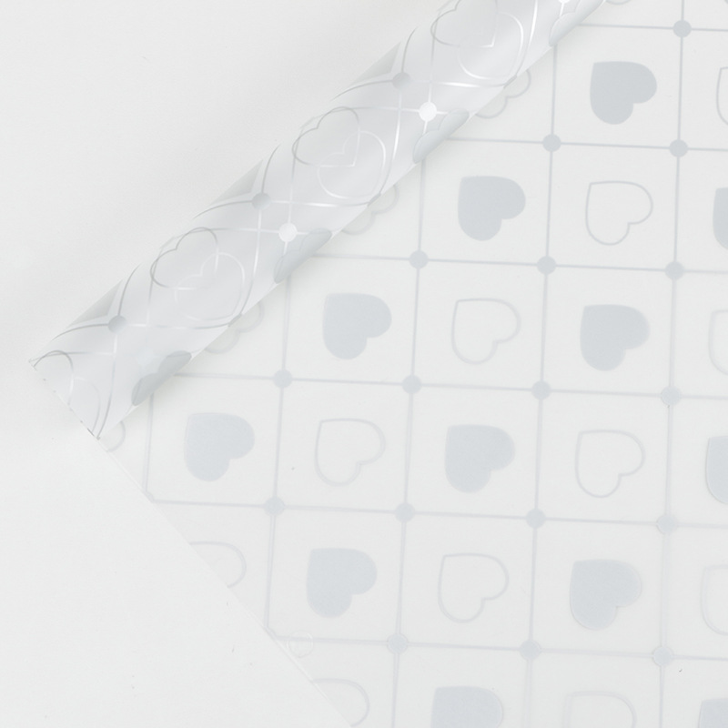 MYHC-60 Monokrom Love Plädmönster Transparent Flower Packaging Film