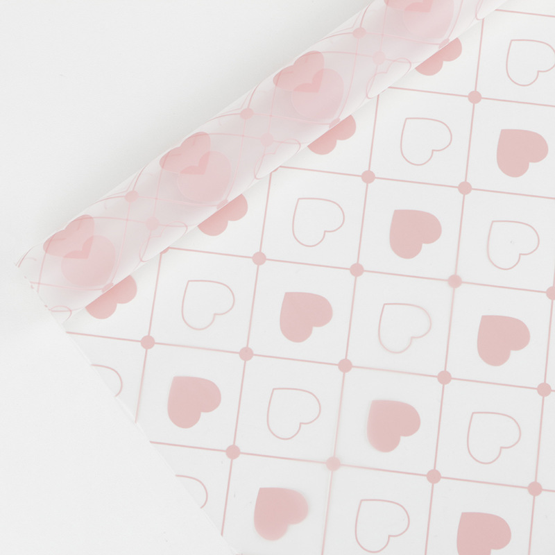 MYHC-60 Monokrom Love Plädmönster Transparent Flower Packaging Film