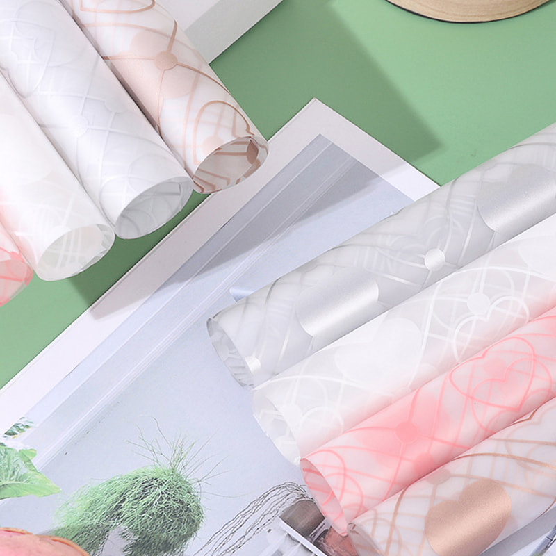 MYHC-60 Monokrom Love Plädmönster Transparent Flower Packaging Film