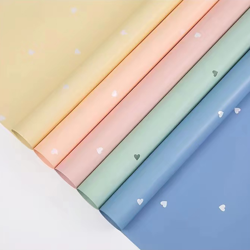 MYHC-63 Little Love Decoration Pearlescent Film Bopp Cotton Flower Packaging Film