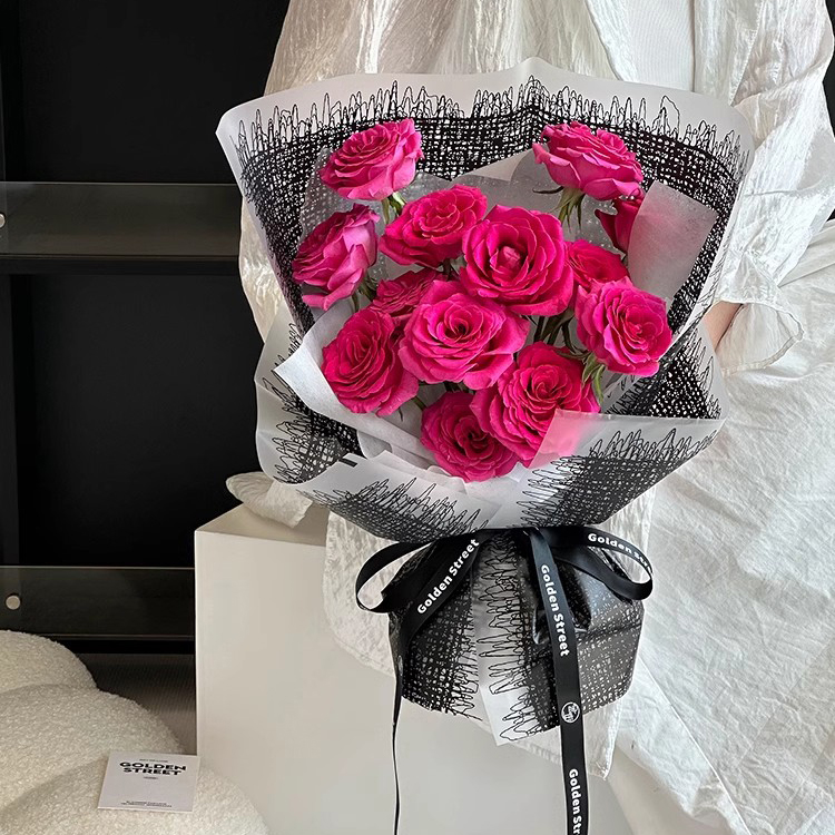 MYHC-67 Transparent Botten Monokrom Vävt Tyg Mönster Plast Blomma Förpackningsfilm