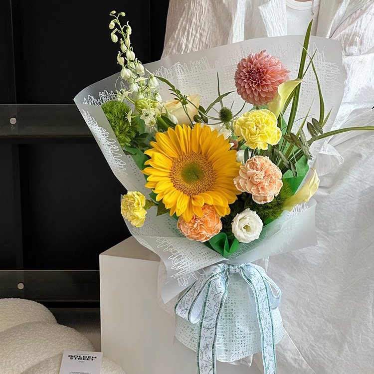 MYHC-67 Transparent Botten Monokrom Vävt Tyg Mönster Plast Blomma Förpackningsfilm