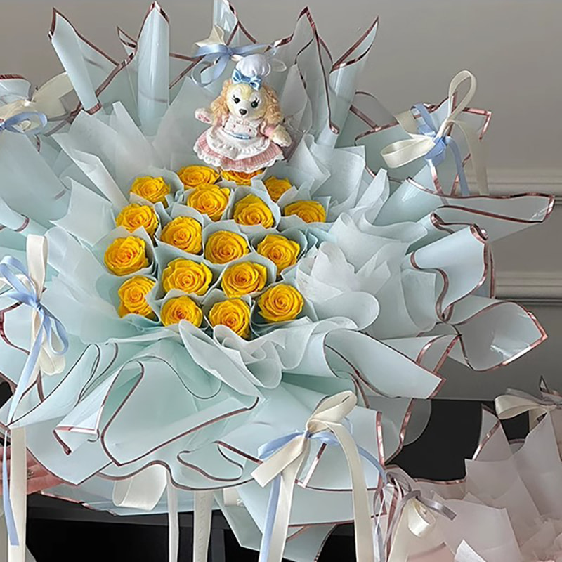 MYHC-72 Solid Color Gold Edge Water Light Film Transparent Flower Packaging Film