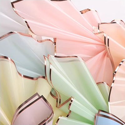 MYHC-72 Solid Color Gold Edge Water Light Film Transparent Flower Packaging Film