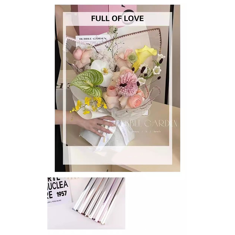 MYHC-73 Lace Glitter Film Opp Transparent Flower Packaging Film