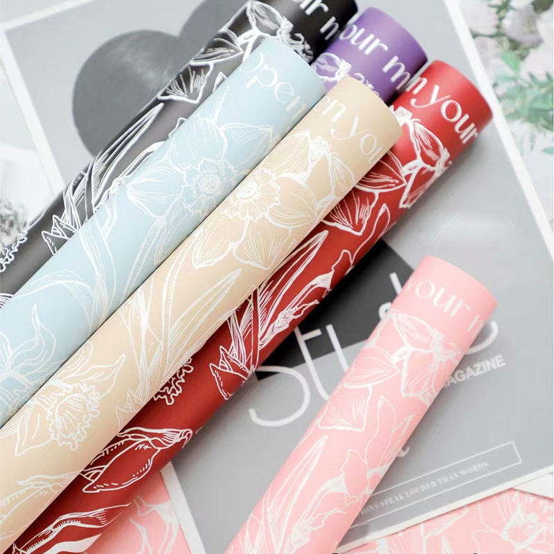 MYHC-77 Påskliljor Lines Bopp Pearlescent Film Blomma omslagspapper