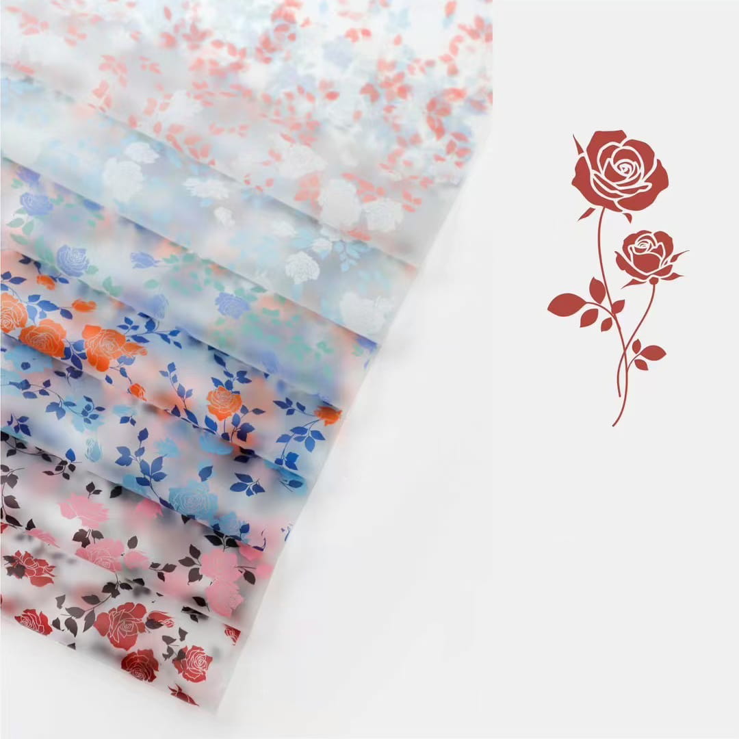 MYHC-79 rostryck, tvåfärgad, transparent blomförpackningsfilm