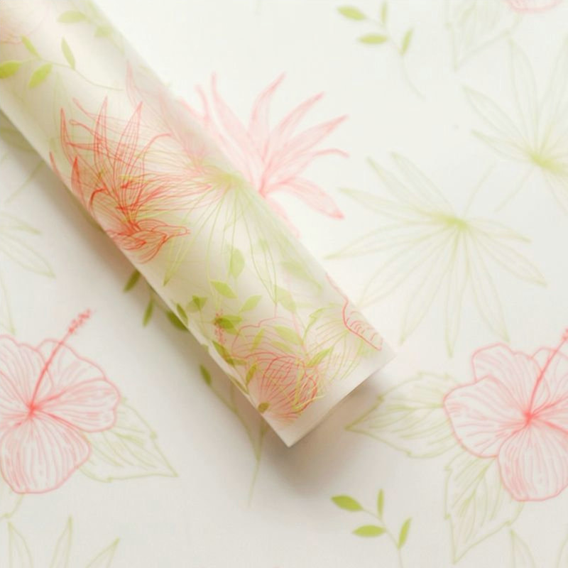 MYHC-80 Enkla växtlinjer Transparent film Blommor omslagspapper