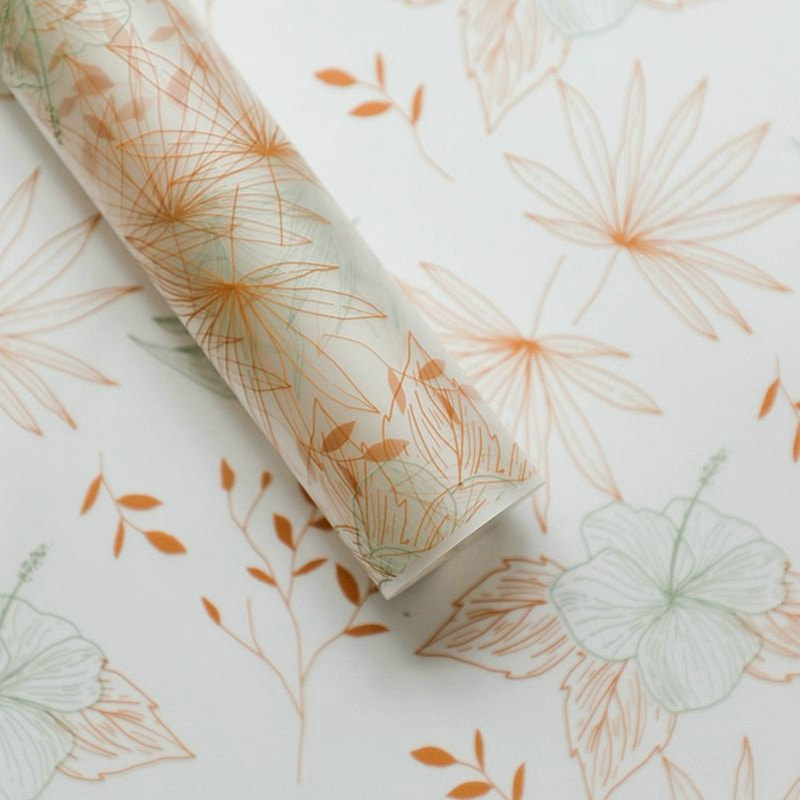 MYHC-80 Enkla växtlinjer Transparent film Blommor omslagspapper