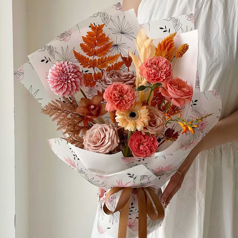 MYHC-80 Enkla växtlinjer Transparent film Blommor omslagspapper