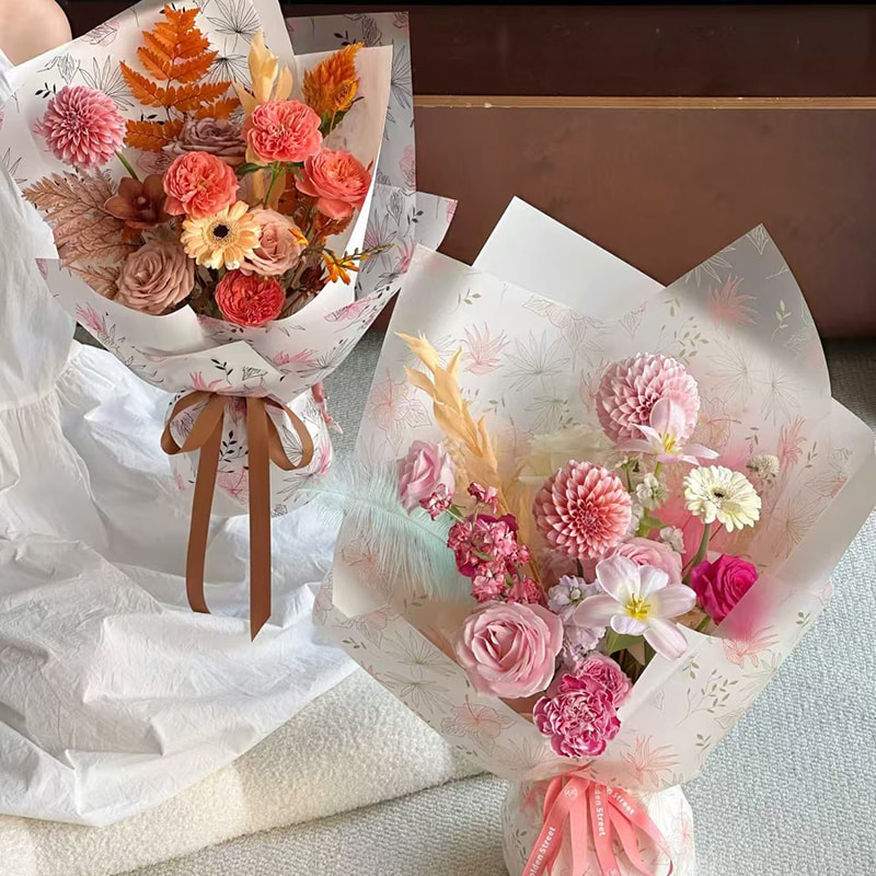 MYHC-80 Enkla växtlinjer Transparent film Blommor omslagspapper